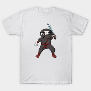 Cartoon Ninja Character with Katana T-Shirt